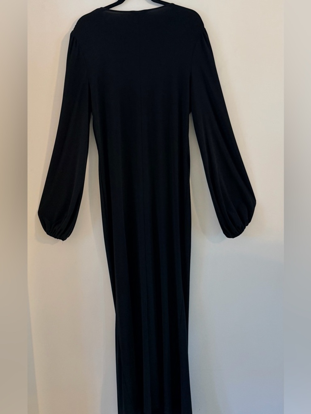 Bebe Black Poet Sleeve Tie-Neck Maxi Dress Size XL - Picture 5 of 15